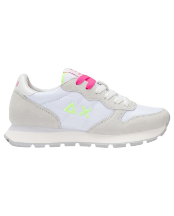 Sneakers Sun 68 Donna Ally Solid Δ X Suede Nylon Bianco Fuxia Fluo