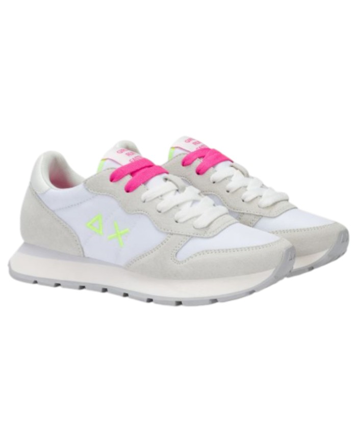 Sneakers Sun 68 Donna Ally Solid Δ X Suede Nylon Bianco Fuxia Fluo