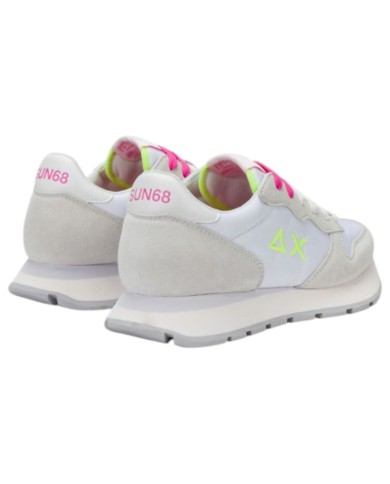 Sneakers Sun 68 Donna Ally Solid Δ X Suede Nylon Bianco Fuxia Fluo