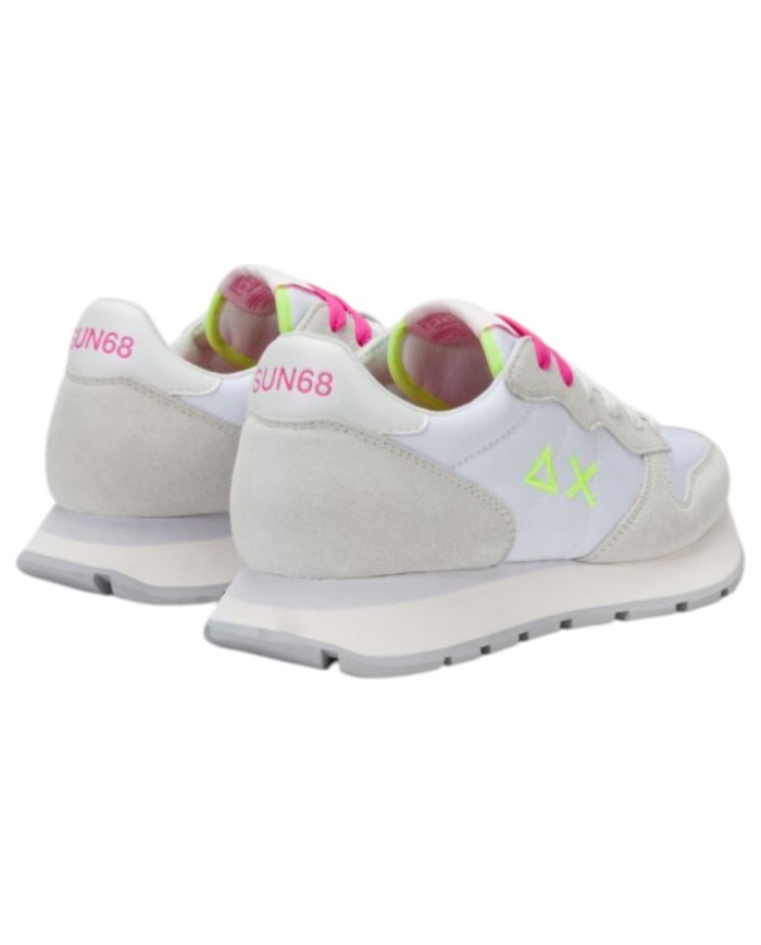 Sneakers Sun 68 Donna Ally Solid Δ X Suede Nylon Bianco Fuxia Fluo