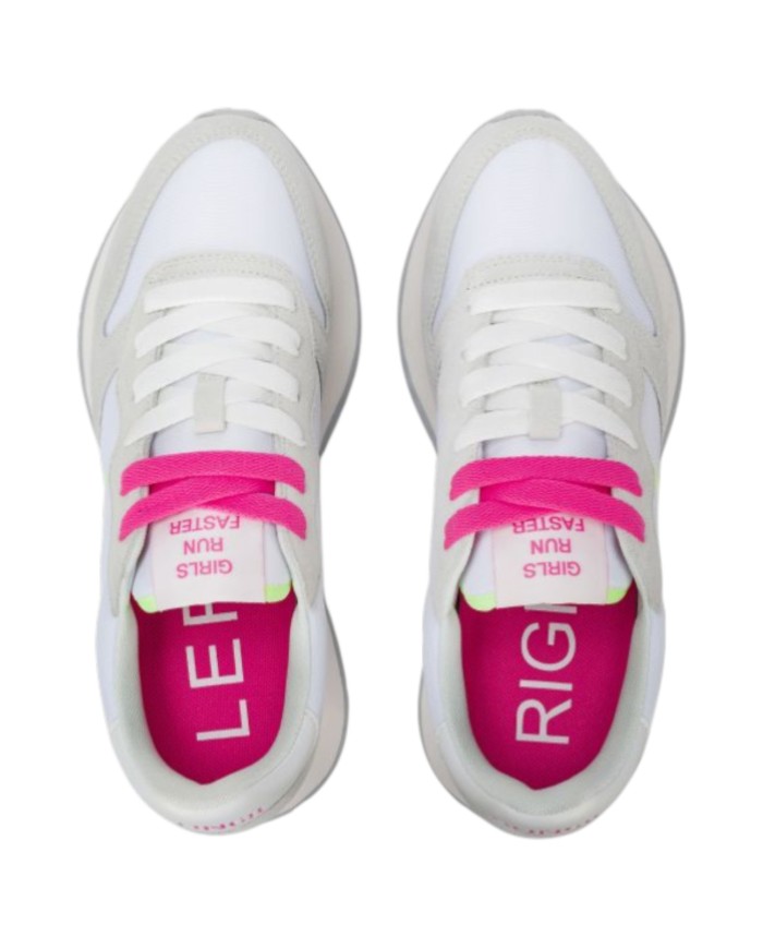 Sneakers Sun 68 Donna Ally Solid Δ X Suede Nylon Bianco Fuxia Fluo