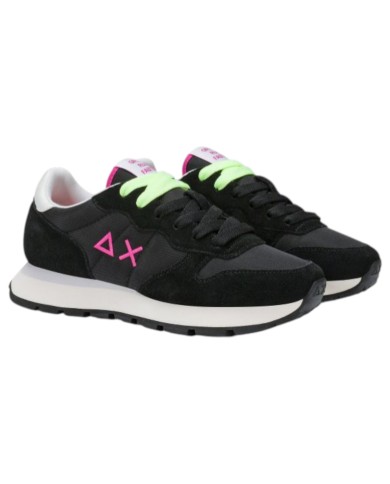 Sneakers Sun 68 Donna Ally Solid Δ X Suede Nylon Nero Fuxia Fluo