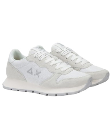 Sneakers Sun 68 Donna Ally Glitter Textile Δ X Suede Nylon Bianco