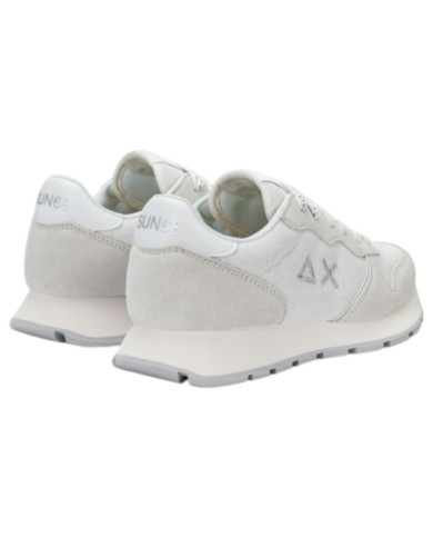 Sneakers Sun 68 Donna Ally Glitter Textile Δ X Suede Nylon Bianco
