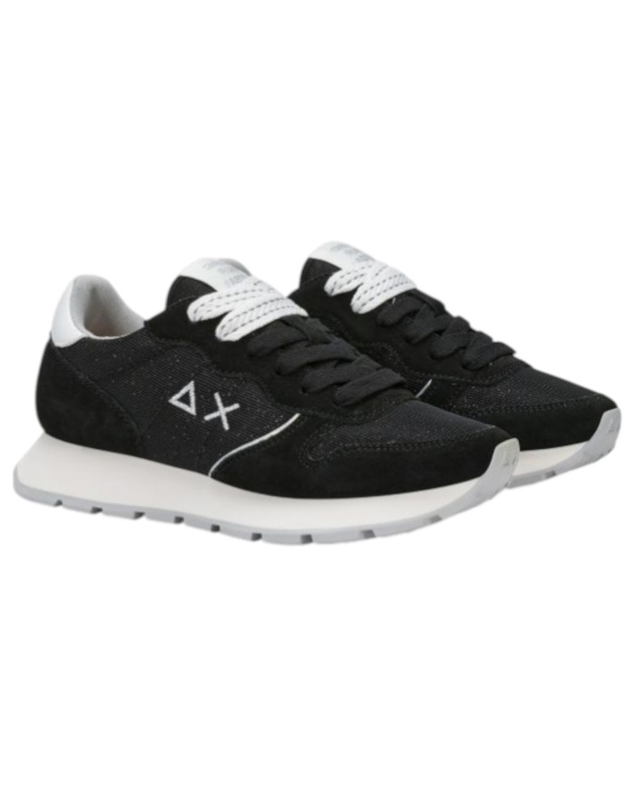 Sneakers Sun 68 Donna Ally Glitter Textile Δ X Suede Nylon Nero