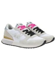 Sneakers Sun 68 Donna Stargirl Glitter Logo Δ X Suede Nylon Bianco