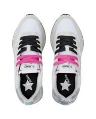 Sneakers Sun 68 Donna Stargirl Glitter Logo Δ X Suede Nylon Bianco