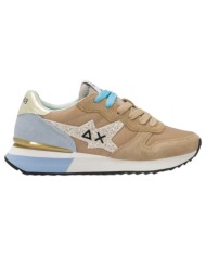 Sneakers Sun 68 Donna Stargirl Glitter Logo Δ X Suede Nylon Beige
