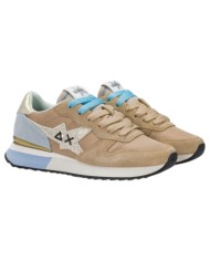 Sneakers Sun 68 Donna Stargirl Glitter Logo Δ X Suede Nylon Beige