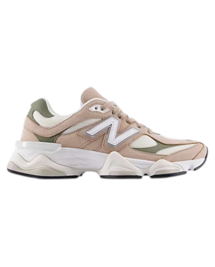 Sneakers New Balance Uomo 9060 Leather Suede Mesh Taupe Olive Green