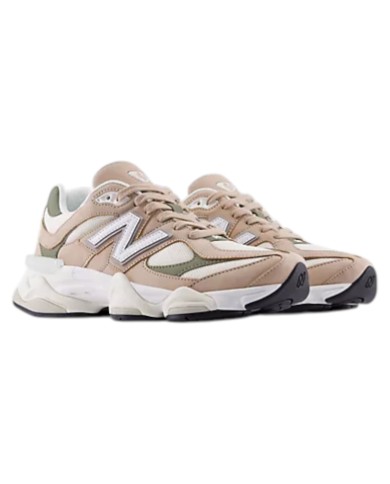 Sneakers New Balance Uomo 9060 Leather Suede Mesh Taupe Olive Green