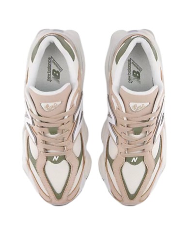 Sneakers New Balance Uomo 9060 Leather Suede Mesh Taupe Olive Green