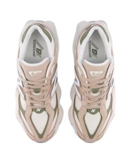 Sneakers New Balance Uomo 9060 Leather Suede Mesh Taupe Olive Green