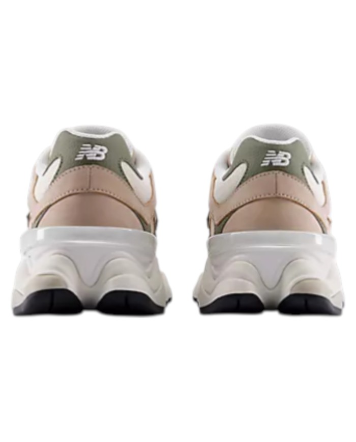 Sneakers New Balance Uomo 9060 Leather Suede Mesh Taupe Olive Green