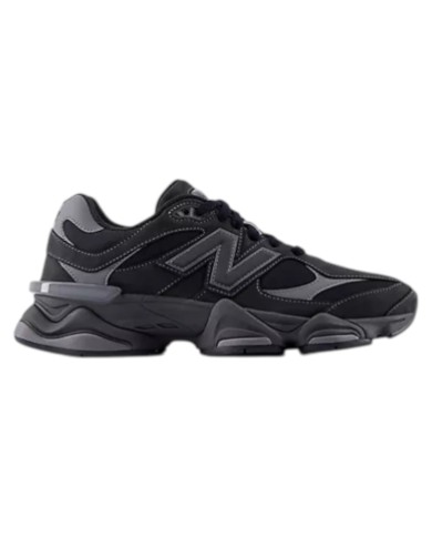 Sneakers New Balance Uomo 9060 Leather Suede Mesh Black Castlerock Grey