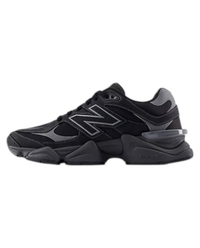 Sneakers New Balance Uomo 9060 Leather Suede Mesh Black Castlerock Grey