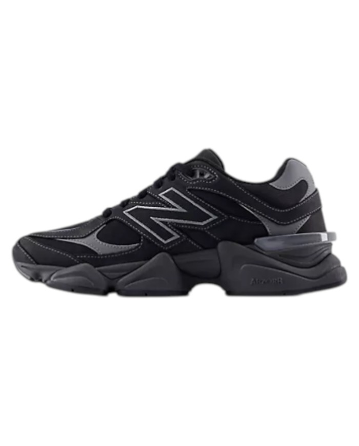 Sneakers New Balance Uomo 9060 Leather Suede Mesh Black Castlerock Grey