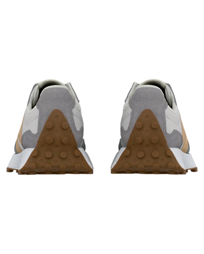 Sneakers Donna New Balance 327 Mesh Leather Suede White Grey Matter Gold Metallic