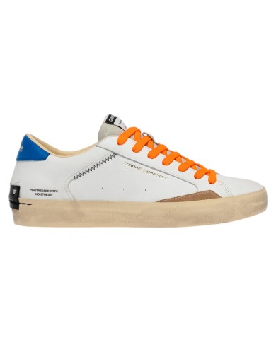 Sneakers Crime London Uomo Distressed Low Leather Suede White Blue