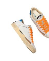 Sneakers Crime London Uomo Distressed Low Leather Suede White Blue