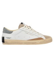 Sneakers Crime London Uomo Distressed 2.0 Leather Suede White Stone Grey