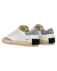Sneakers Crime London Uomo Distressed 2.0 Leather Suede White Stone Grey