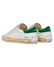 Sneakers Crime London Uomo Distressed 2.0 Leather Suede White Forest Green
