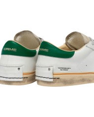 Sneakers Crime London Uomo Distressed 2.0 Leather Suede White Forest Green