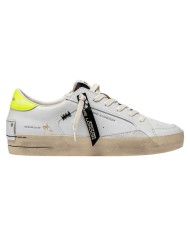Sneaker Crime London Uomo Sk8 Deluxe Leather White Camo Yellow