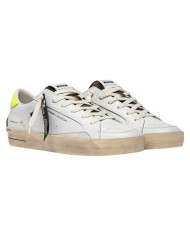 Sneaker Crime London Uomo Sk8 Deluxe Leather White Camo Yellow