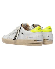 Sneaker Crime London Uomo Sk8 Deluxe Leather White Camo Yellow