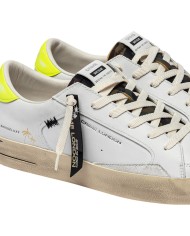 Sneaker Crime London Uomo Sk8 Deluxe Leather White Camo Yellow