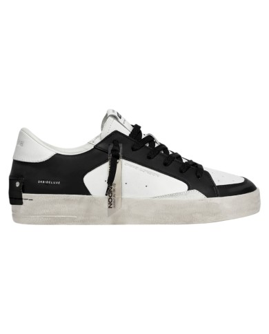 Sneaker Crime London Uomo Sk8 Deluxe Leather Black White