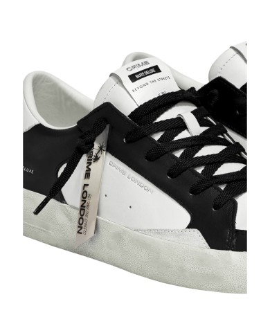 Sneaker Crime London Uomo Sk8 Deluxe Leather Black White