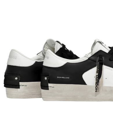 Sneaker Crime London Uomo Sk8 Deluxe Leather Black White