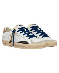 Sneaker Crime London Uomo Sk8 Deluxe Leather White Brown Sugar