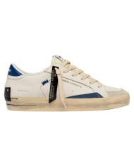 Sneaker Crime London Uomo Sk8 Deluxe Leather White Nautical Blue