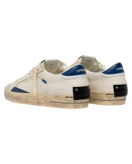 Sneaker Crime London Uomo Sk8 Deluxe Leather White Nautical Blue