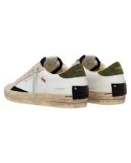 Sneaker Crime London Uomo Sk8 Deluxe Leather White Downtown Green