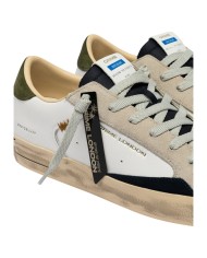 Sneaker Crime London Uomo Sk8 Deluxe Leather White Downtown Green