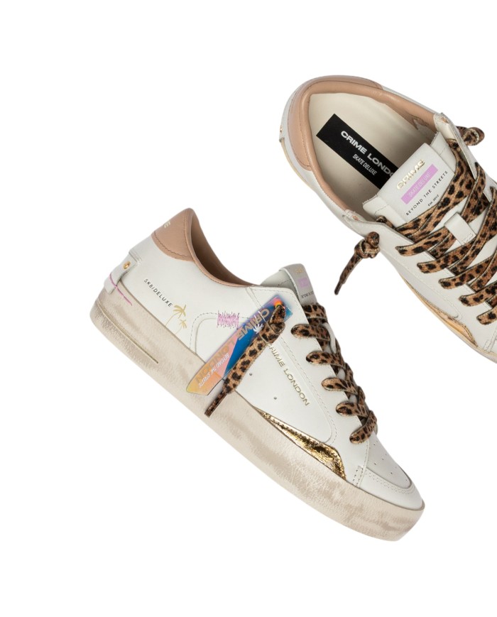 Sneakers Crime London Donna Sk8 Deluxe Leather Savage White