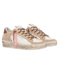 Sneakers Crime London Donna Sk8 Deluxe Suede Leather White Sand Champagne Dust