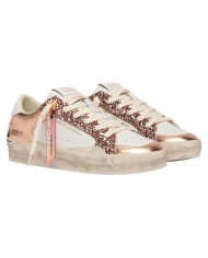Sneakers Crime London Donna Sk8 Deluxe Glitter Leather White Rose Gold Sweet Like Honey