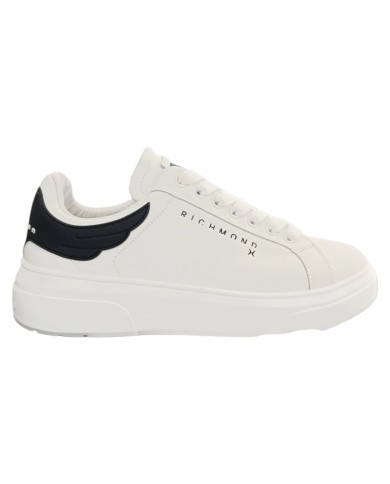 Sneaker Uomo John Richmond 31014 Action Leather New Logo Leather White Black