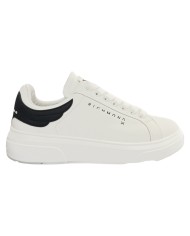 Sneaker Uomo John Richmond 31014 Action Leather New Logo Leather White Black