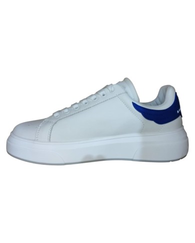 Sneaker Uomo John Richmond 31014 Action Leather New Logo Leather White Blu