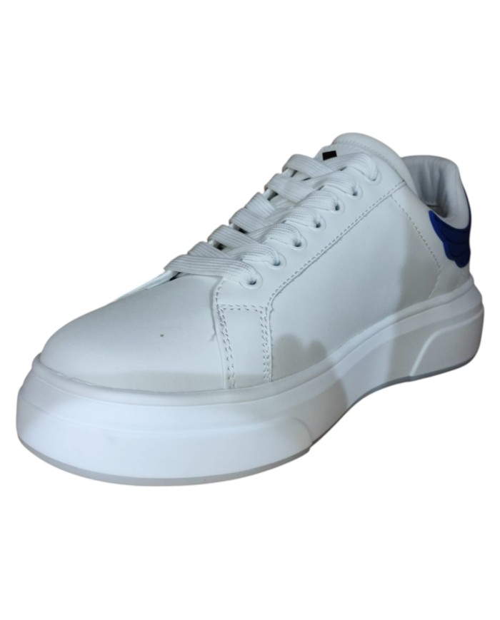 Sneaker Uomo John Richmond 31014 Action Leather New Logo Leather White Blu