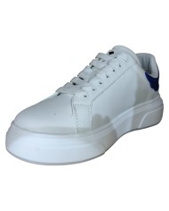 Sneaker Uomo John Richmond 31014 Action Leather New Logo Leather White Blu