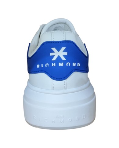 Sneaker Uomo John Richmond 31014 Action Leather New Logo Leather White Blu