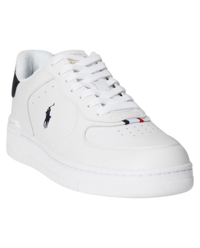Sneaker Uomo Ralph Lauren Masters Court Leather White Black Red